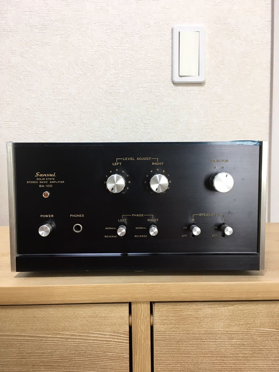 稼動品　Sansui BA-100 ステレオ　パワーアンプ　山水 SANSUI BA-100 サンスイ パワーアンプ BA-100 SANSUI サンスイ 点検