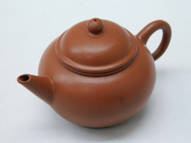 ☆内975 中国宜興 朱泥 急須 単孔 煎茶 茶道具 茶壷 茶壺 茶