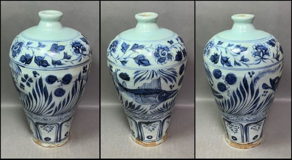 青花 壺 – 青花魚藻文壺 文化遺産オンライン 元時代・14世紀／景徳鎮窯