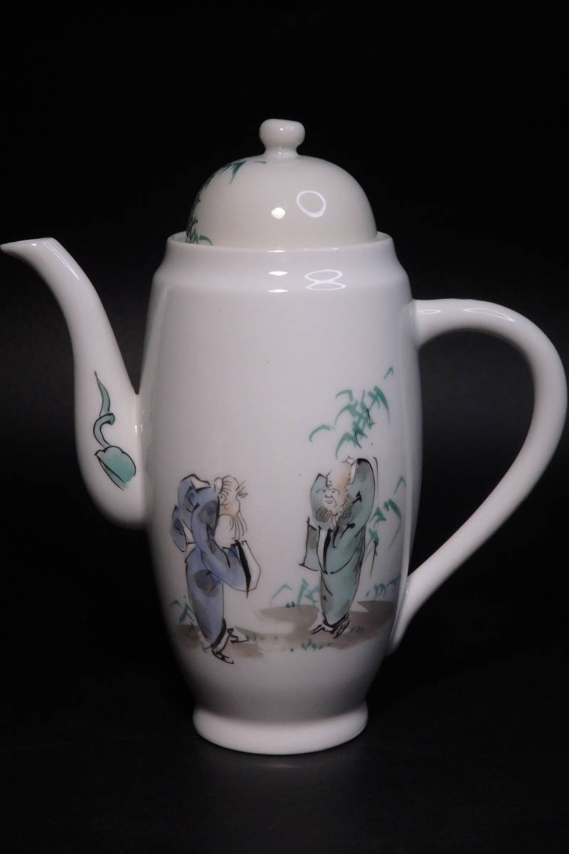 京焼☆和峰/銘【染錦横手急須】水注 煎茶道具 煎茶器