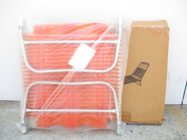 品 ボンボンベッド 折りたたみ式 サーマーベッド チェア オレンジ 昭和