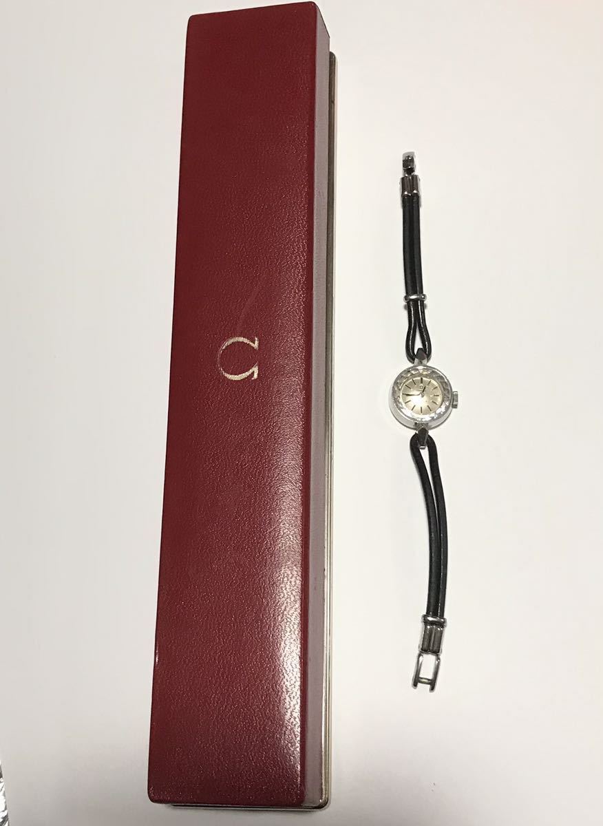 ▽▼【稼働品】本物です。OMEGA オメガ DeVille デビル 腕時計 自動巻き レディース カットガラス 紐ベルト アンティーク ヴィンテージ 