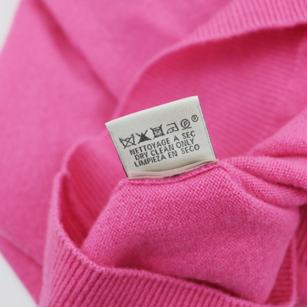 エルメス PULL COL カシミヤ Vネックニットセーター メンズ ピンク S 