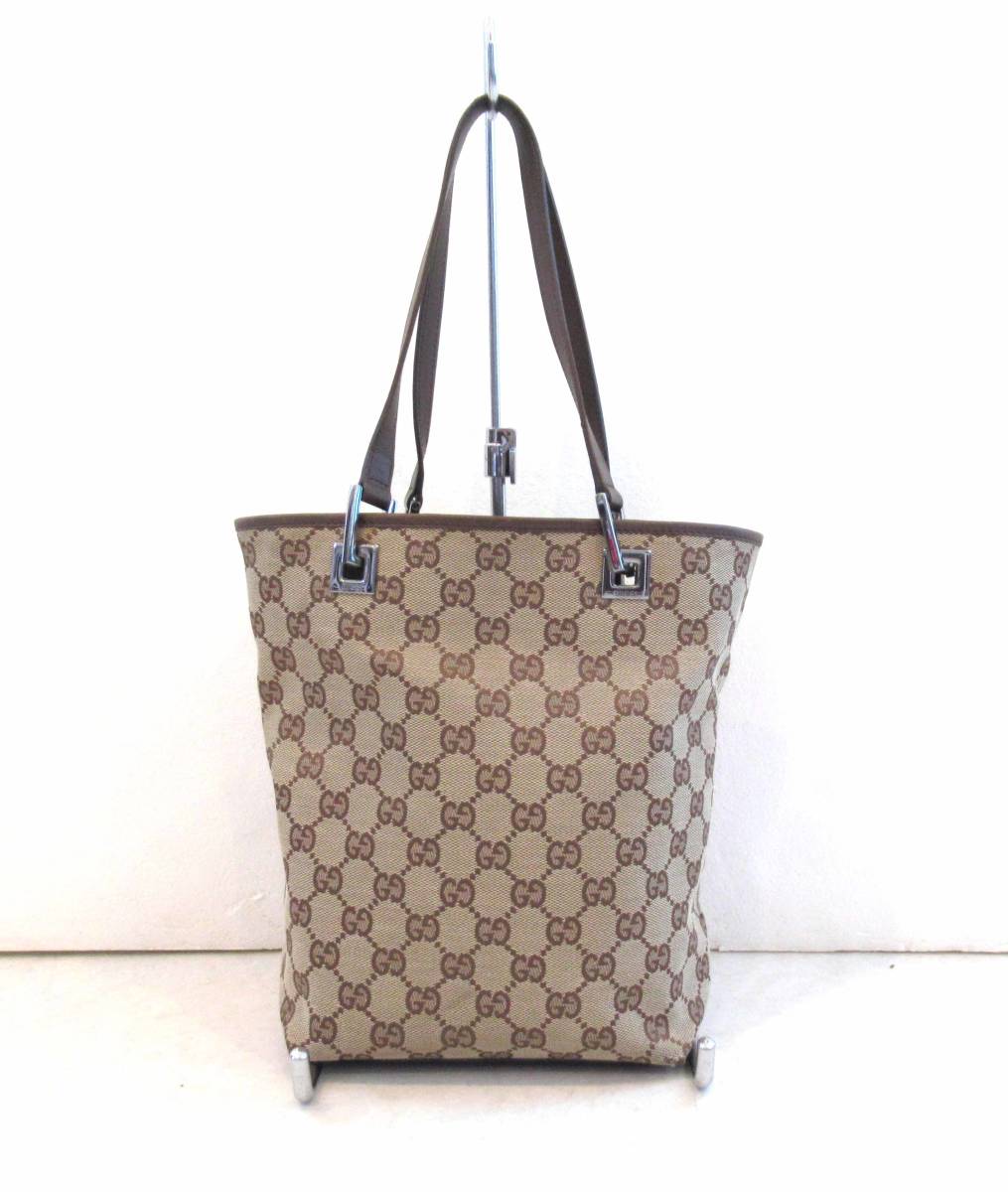 GUCCI/グッチ GGキャンバス×レザー ブラウン/カーキ 31244 002058 