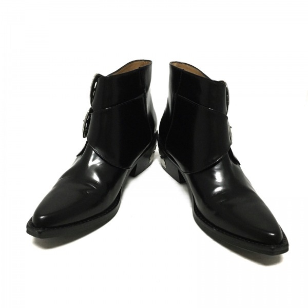 トーガプルラ TOGA PULLA ショートブーツ 36 1/2 - レザー×金属素材 黒