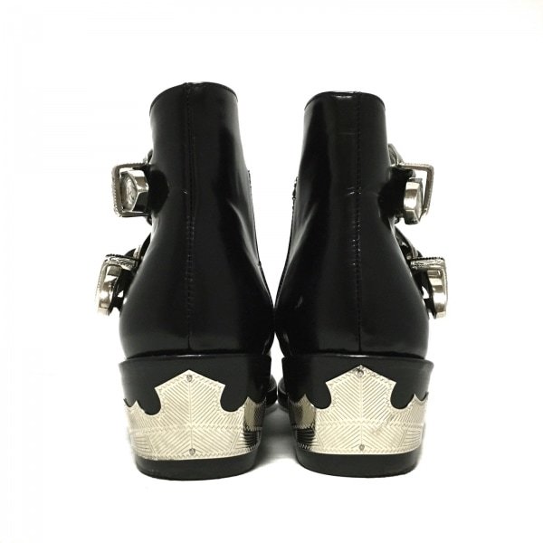 トーガプルラ TOGA PULLA ショートブーツ 36 1/2 - レザー×金属素材 黒