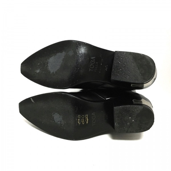 トーガプルラ TOGA PULLA ショートブーツ 36 1/2 - レザー×金属素材 黒