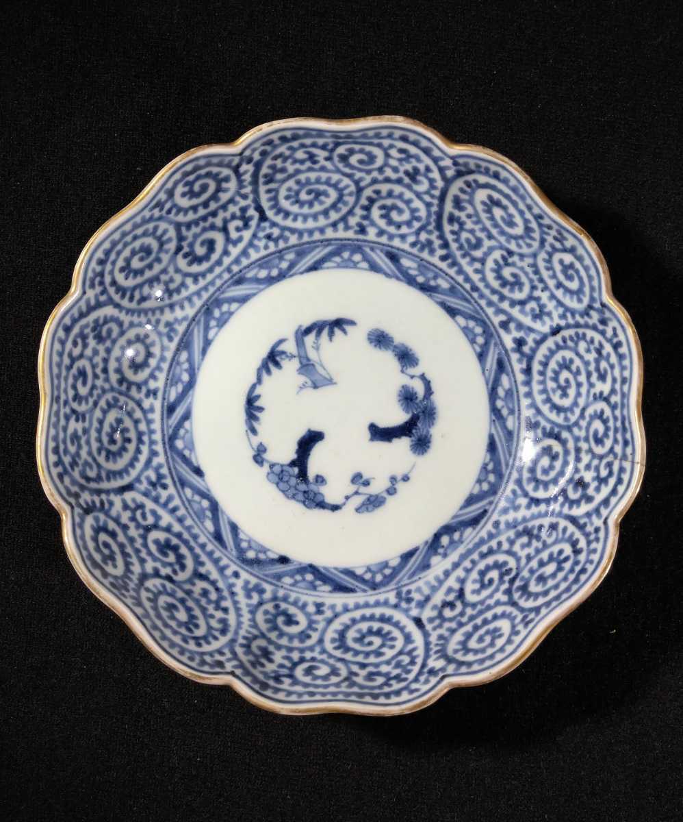 古伊万里 染付花微塵蛸唐草 松竹梅 大明成化年製 伊万里焼