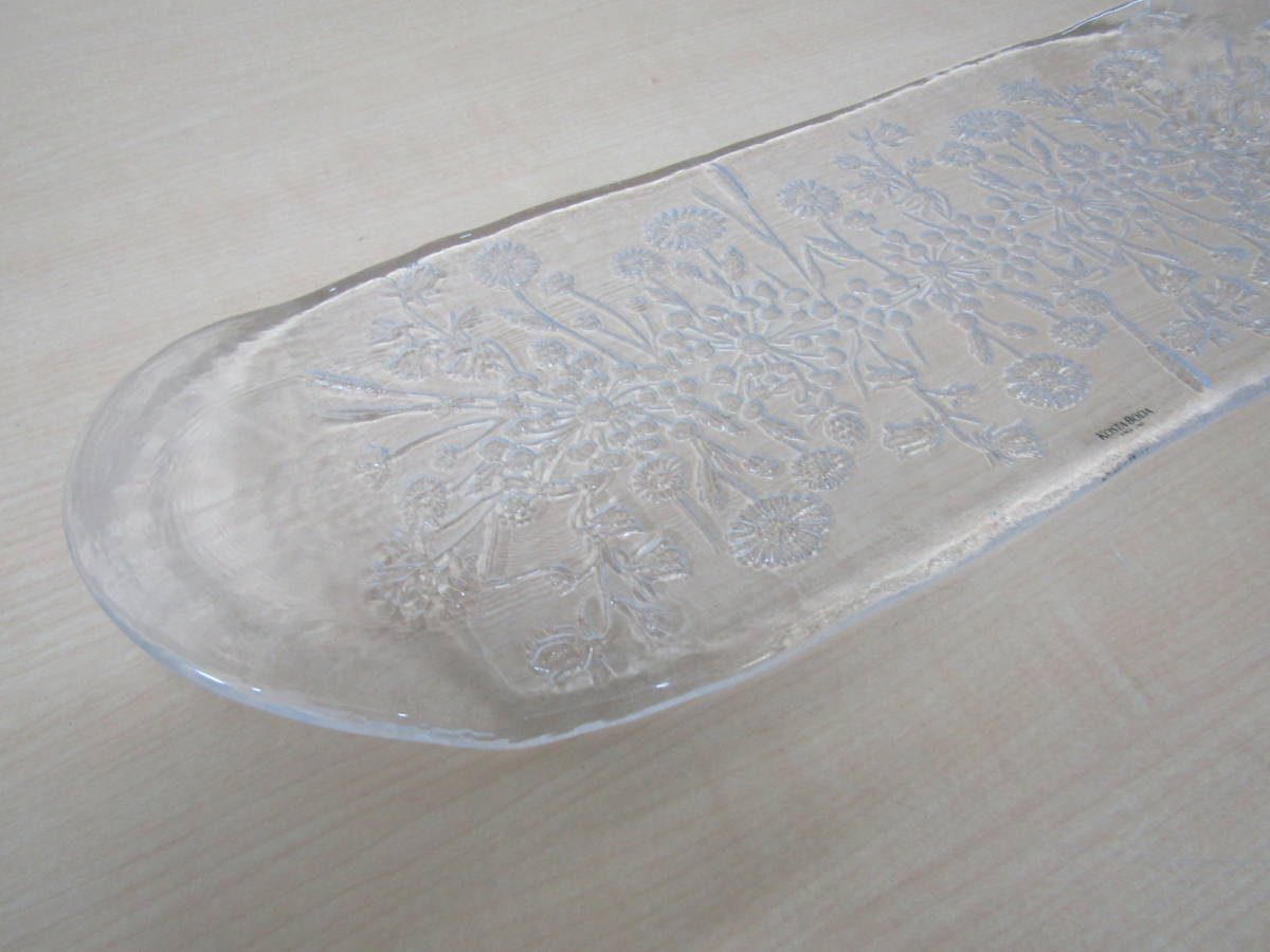 ☆極美品◆KOSTA BODA/コスタ ボダ◆Ulla/ウラ◆ガラスオーバルプレート◆45㎝ 長皿/北欧 スェーデン ◆未使用品/キャビネット保管品_3