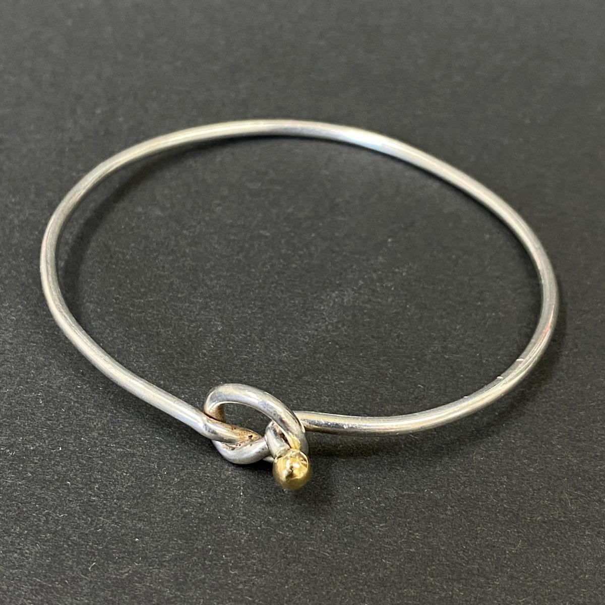 ◇TIFFANY＆Co. ティファニー ラブノット シルバー×K18 バングル 