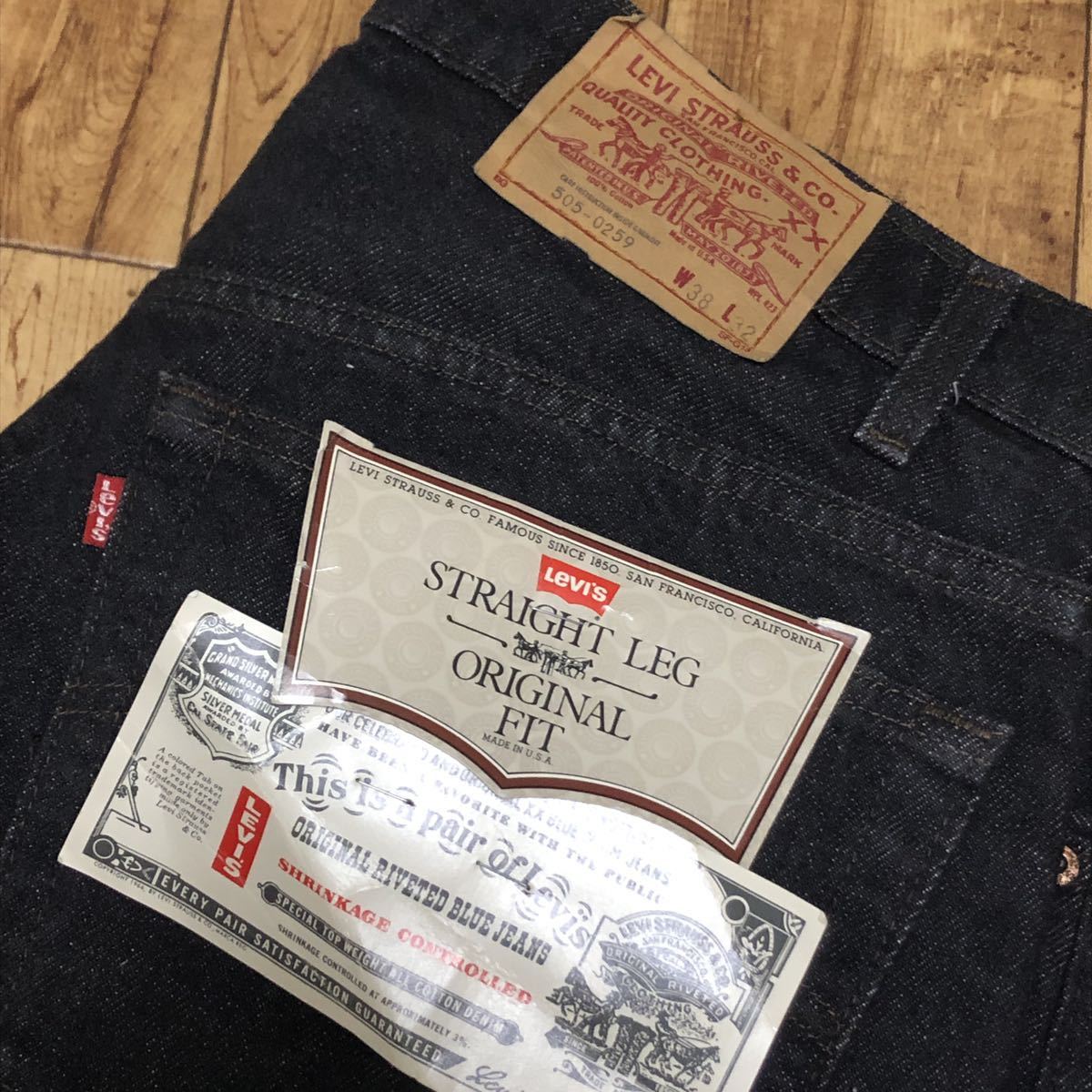 デッドストック 80s Levis 505 ブラック 先染め W38 新品 未使用 