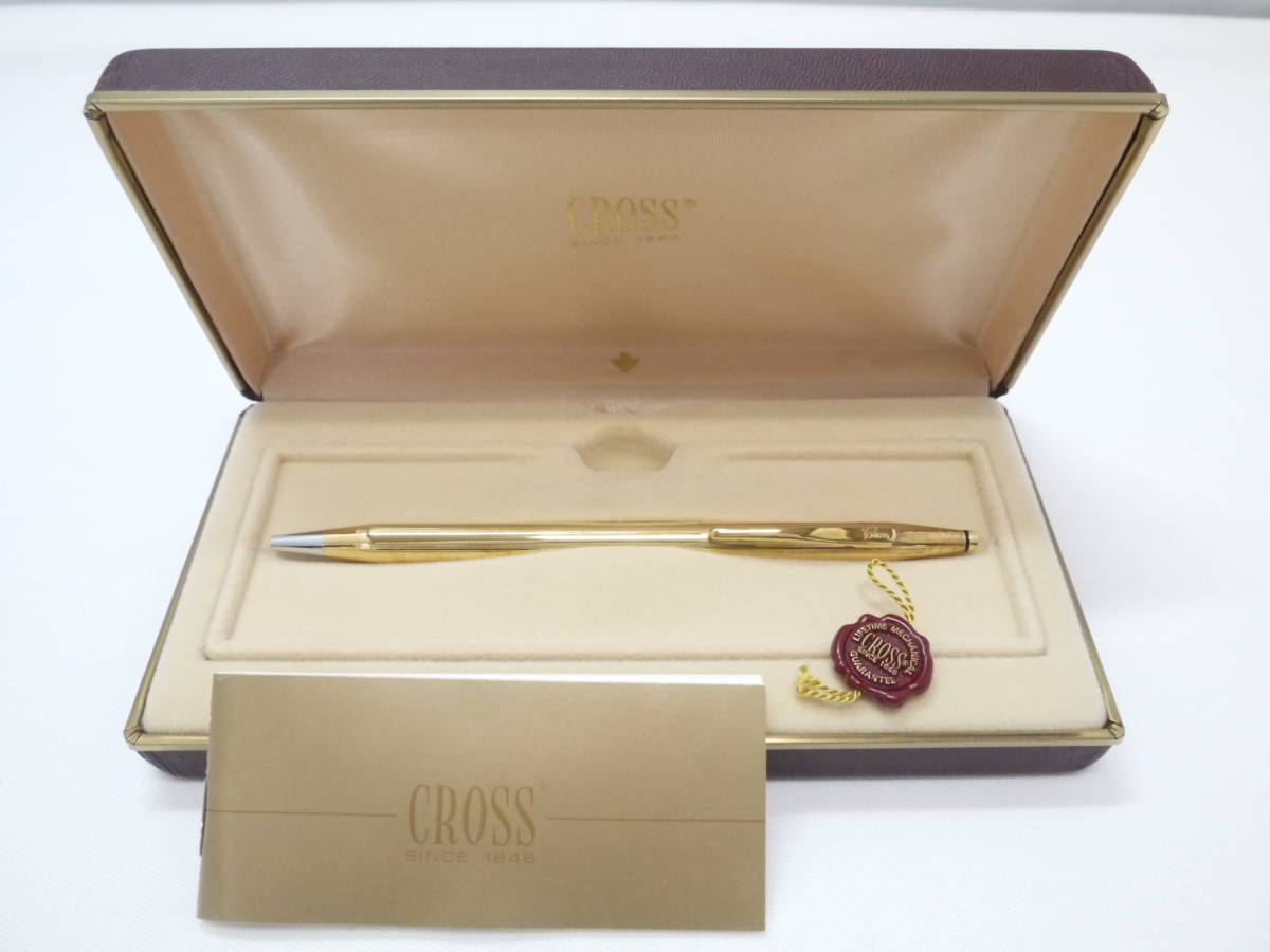 品質保証，本物保証 しました CROSS ボールペン クロス ROLLED GOLD 18KT 箱付き 4-10090(クロス)｜売買されたオークション情報、yahooの商品情報をアーカイブ公開 - オークファン クロス
