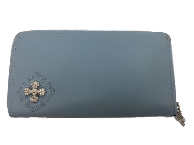 クロムハーツ財布フィリグリークロスラウンドジップ(美品) クロムハーツ フィリグリークロス レザー ウォレット 長財布 ラウンド