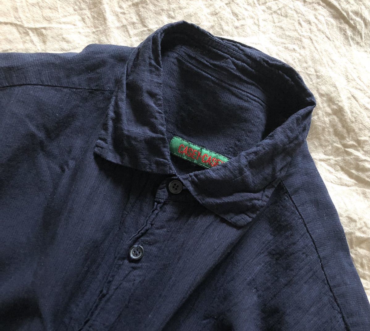 20ss CASEY CASEY オーバーサイズ半袖シャツ Square Shirt ネイビー S 