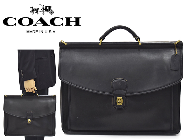 希少！定価12.8万円 USA製 オールドコーチ【COACH】ターンロック式 