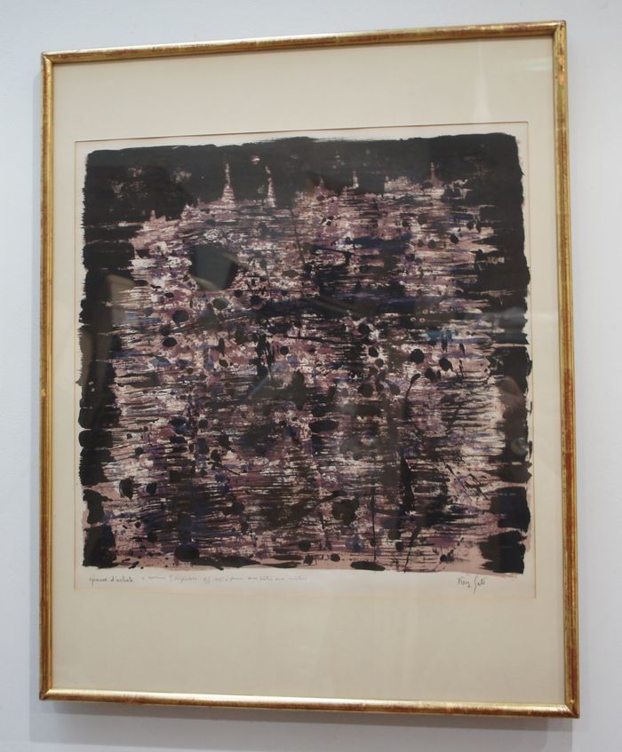 佐藤敬「作品（抽象）」1959年、オリジナルリトグラフ作品、直筆サイン
