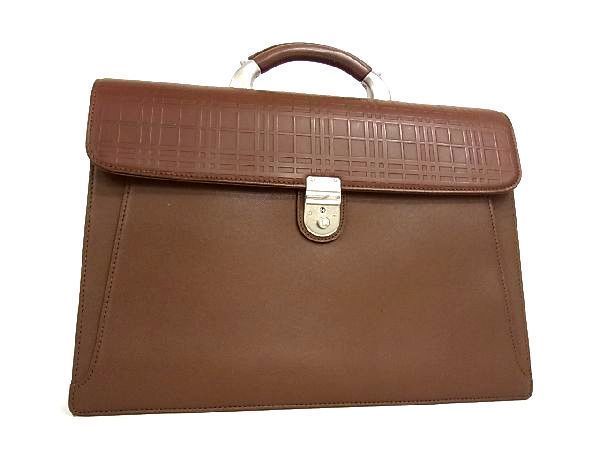 1円 □美品□ BURBERRY バーバリー レザー×PVC シルバー金具