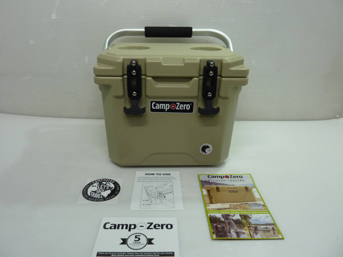 キャンプゼロ 20L ロトモールド クーラーボックス ベージュ グリズリー 