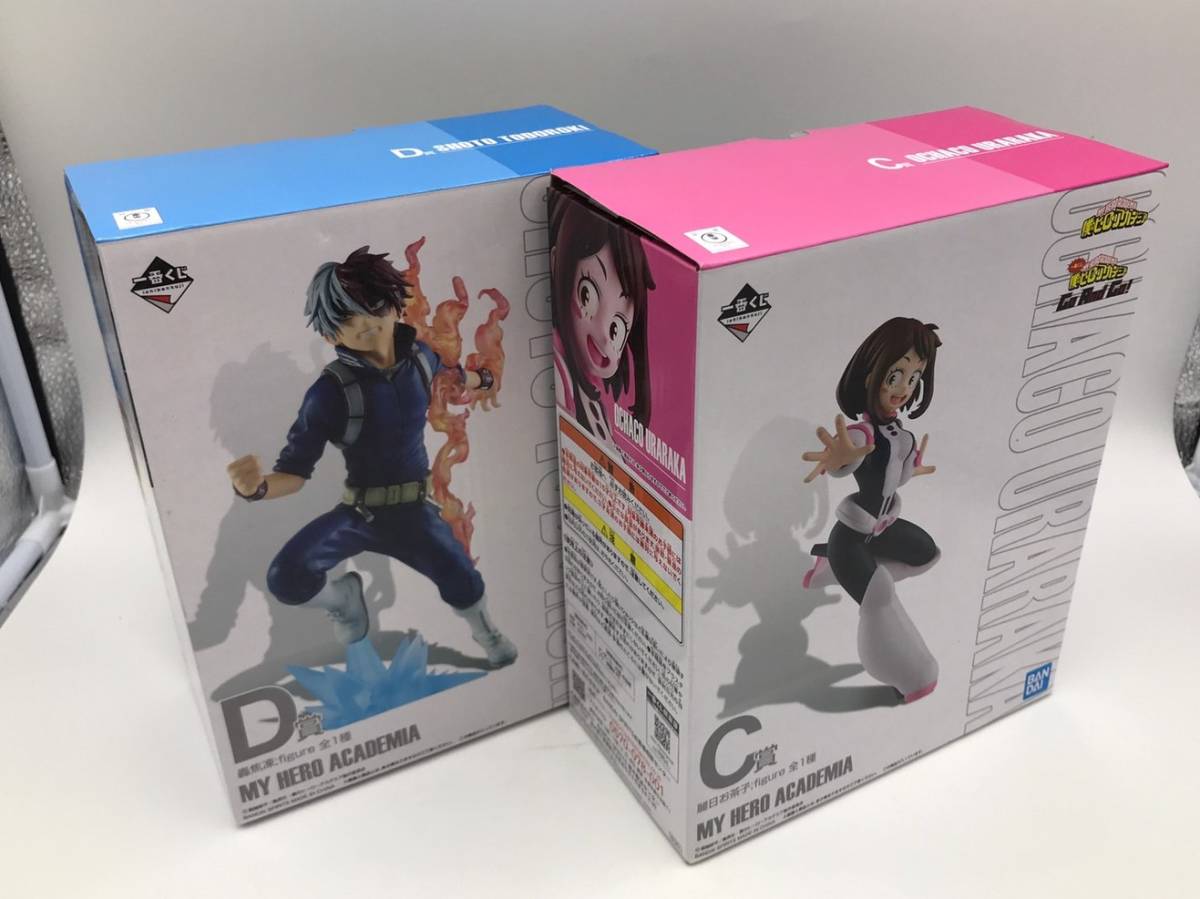 【19901】一番くじ 僕のヒーローアカデミア GO AND GO! C賞・D賞 (麗日お茶子/轟焦凍) フィギュア ヒロアカ 中袋未開封 中古品