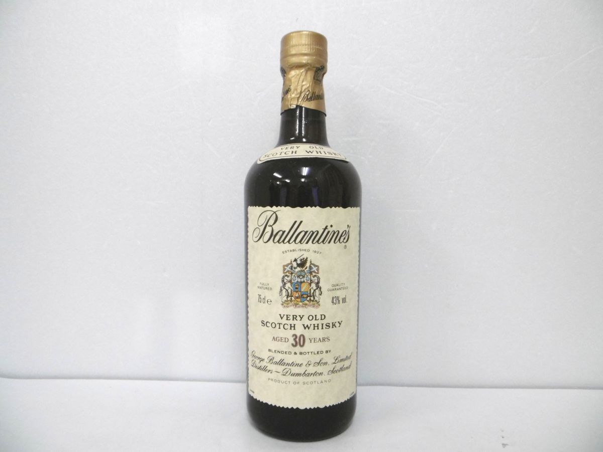 バレンタイン 30年 古酒 金キャップ 古酒 未開栓 BALLANTINES
