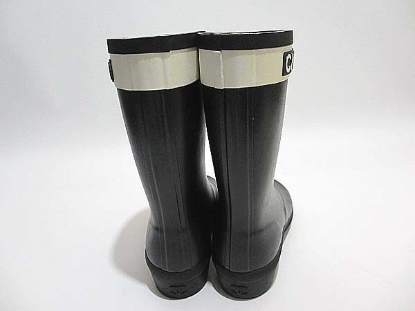 ☆CHANEL シャネル レインブーツ 長靴 ラバーブーツ サイズ37 23.5cm