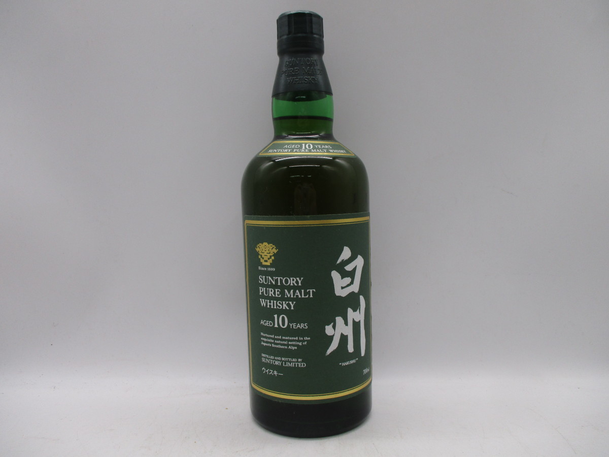 【本物保証，得価】 同梱OK商品 SUNTORY WHISKY サントリー ピュアモルト ウイスキー 白州 10年 グリーンラベル 700ml 40% 古酒 未開栓 F88598(日本)｜売買されたオークション情報、yahooの商品情報をアーカイブ公開 - オー 日本