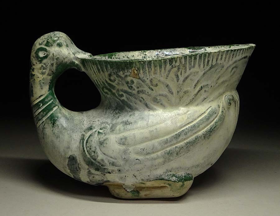 緑屋xt□ 中国古玩 漢緑釉 片手杯 箱付 唐物 時代物