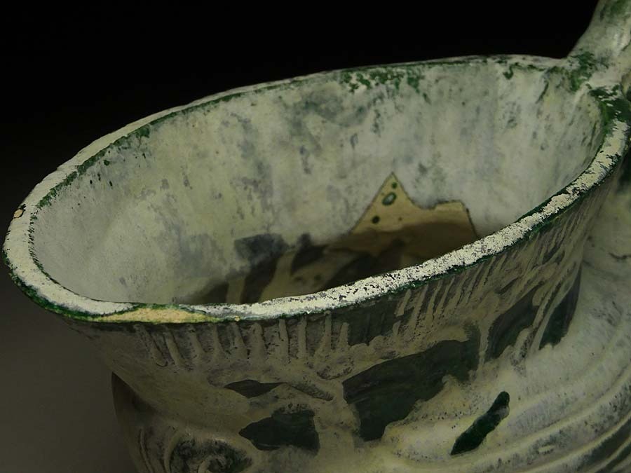 緑屋xt□ 中国古玩 漢緑釉 片手杯 箱付 唐物 時代物