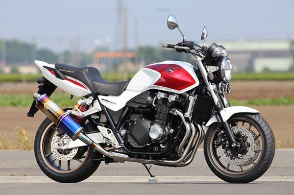 r's ワイバンクラシック gear CB400SF⁄SB('08~) スリップオン チタン R'sギア ワイバン スリップオン CB1300SF/SB 2014-17年式 クロスオーバル チタンドラッグブルー 新品 r's gear アールズギア