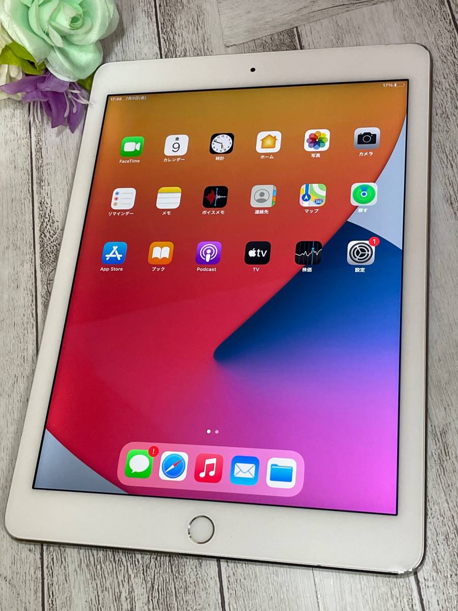 【動作OK♪】docomo Apple iPad Air 2 16GB Wi-Fi+Cellular A1567(MGH72J/A) シルバー 動作品