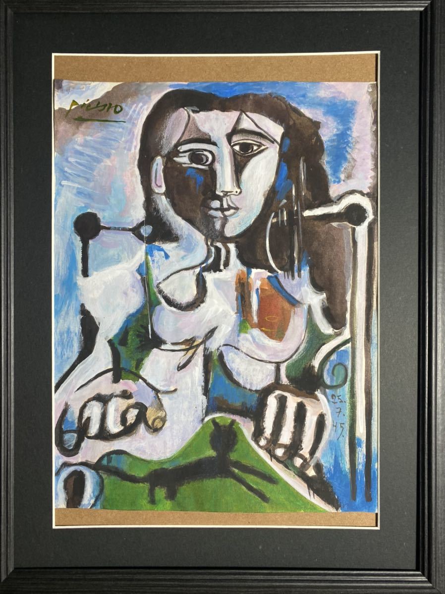  肉筆 パブロ ピカソ Picasso 肉筆水彩画 クリスティーズ印(人物画)｜売買されたオークション情報、yahooの商品情報をアーカイブ公開 - オークファン 人物画