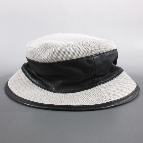 モッチ エルメス MOTSCH HERMES ハット 55 コットン×レザー ライト