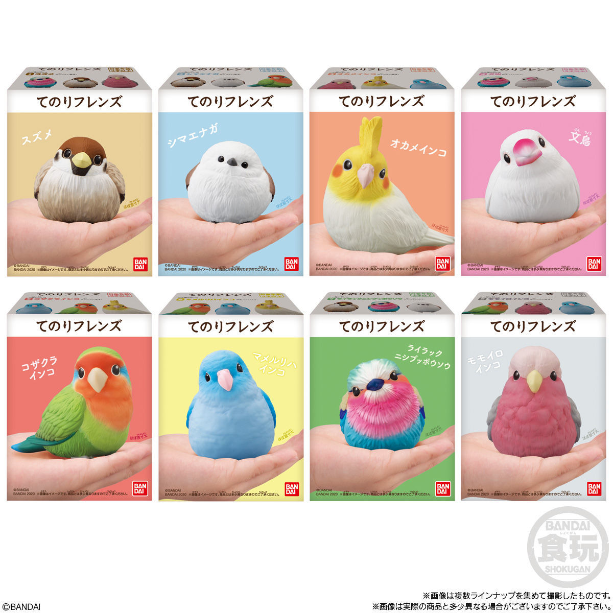 食玩 てのりフレンズ シマエナガ スズメ バンダイ : 鳥 ソフビ