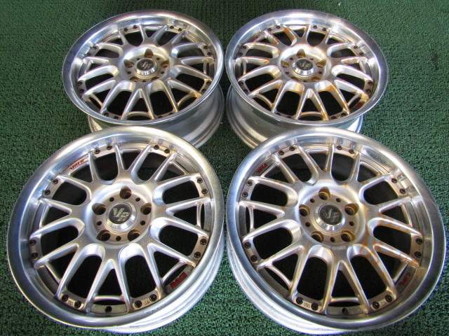 D1296 RAYS VOLKRACING GT-A 17インチ 7J+37 114.3‐5H 4本セット ジャンク 修正ベース シルビア ローレル セフィーロ クラウン マークⅡ等