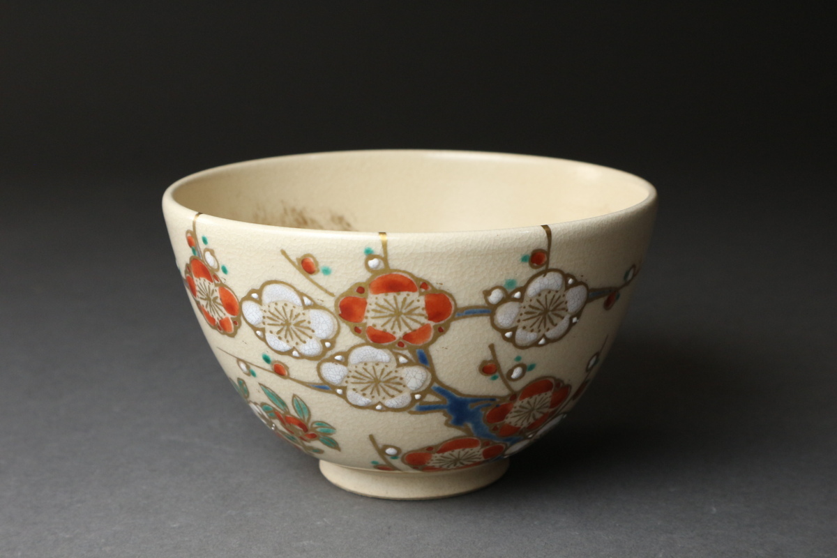 茶碗 茶道具 | 京焼 色絵 - 陽山造 清水焼 金彩色絵 抹茶茶碗 共