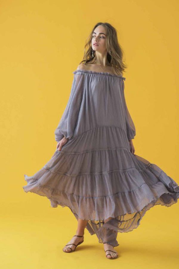 Estella.k☆エステラケー☆ Pleated sunset dress ☆オフショル 
