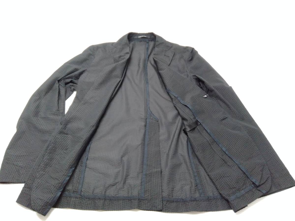 ★ TAGLIATORE タリアトーレ SAHARA サハラ テーラードジャケット ストライプ 光沢 透け感 イタリア製 サイズ44 S～M ブラック 通年 TAGLIATORE テーラードジャケット 2B グレー グレ Pattern