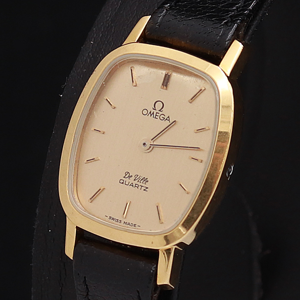オメガ デビル OMEGA 1円 手巻き ゴールド文字盤 稼働 ゴールド