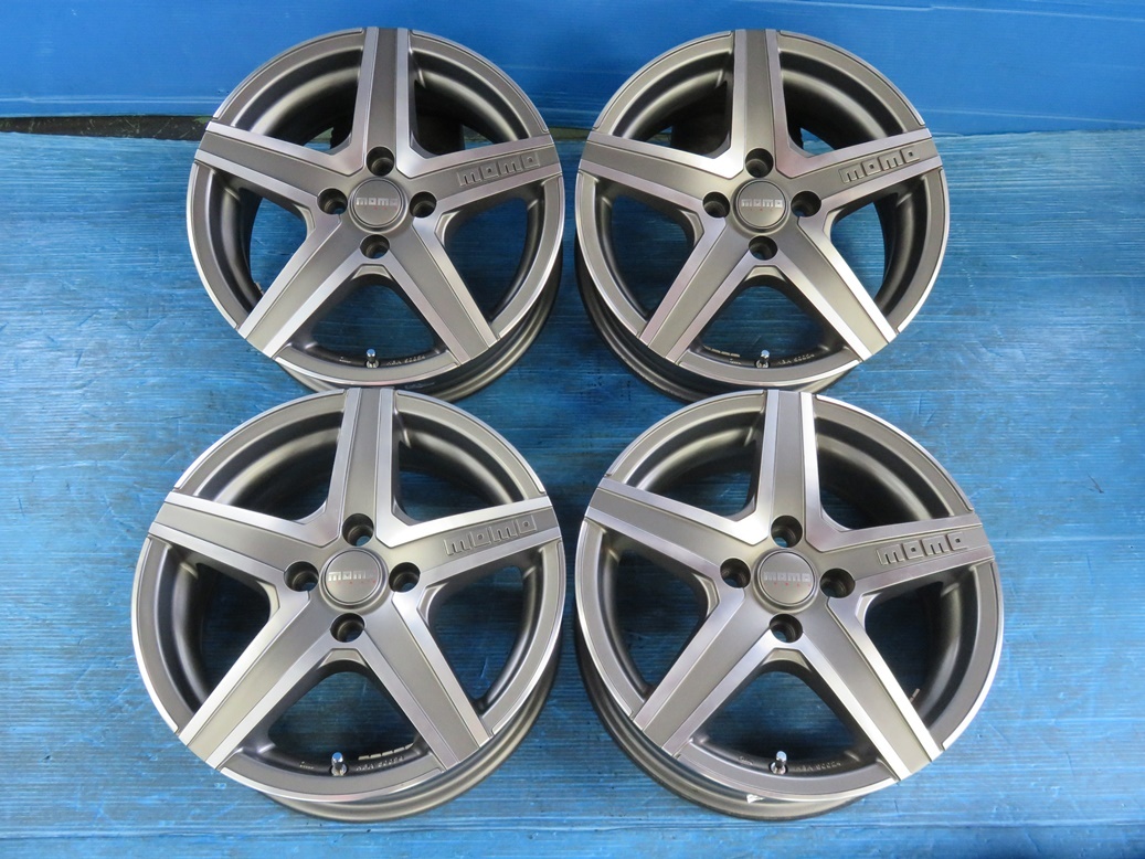 MW9007bj momo ハイパースターエボ ホイール 15インチ 6J in40 4H100 中古 4本 コンパクトカー おすすめ！