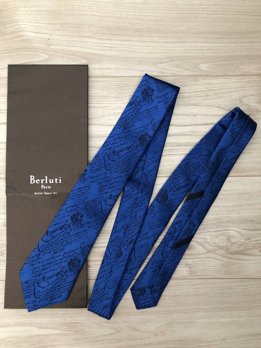 送料無料】Berluti ベルルッティ ネクタイ カリグラフィー シルク100