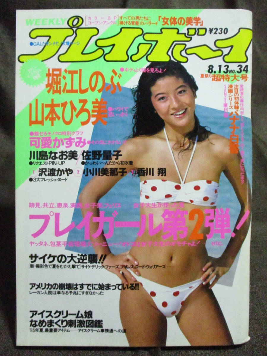週刊プレイボーイ 1985年 8.13」昭和60年／堀江しのぶ 山本ひろ美 川島