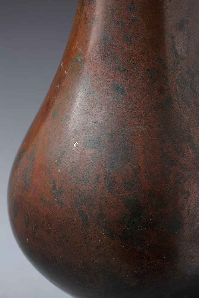 CX203 時代物 銅製 雨龍高盛上文 銅花瓶 高25.9cm 重1.6kg・銅浮雕蟠龍