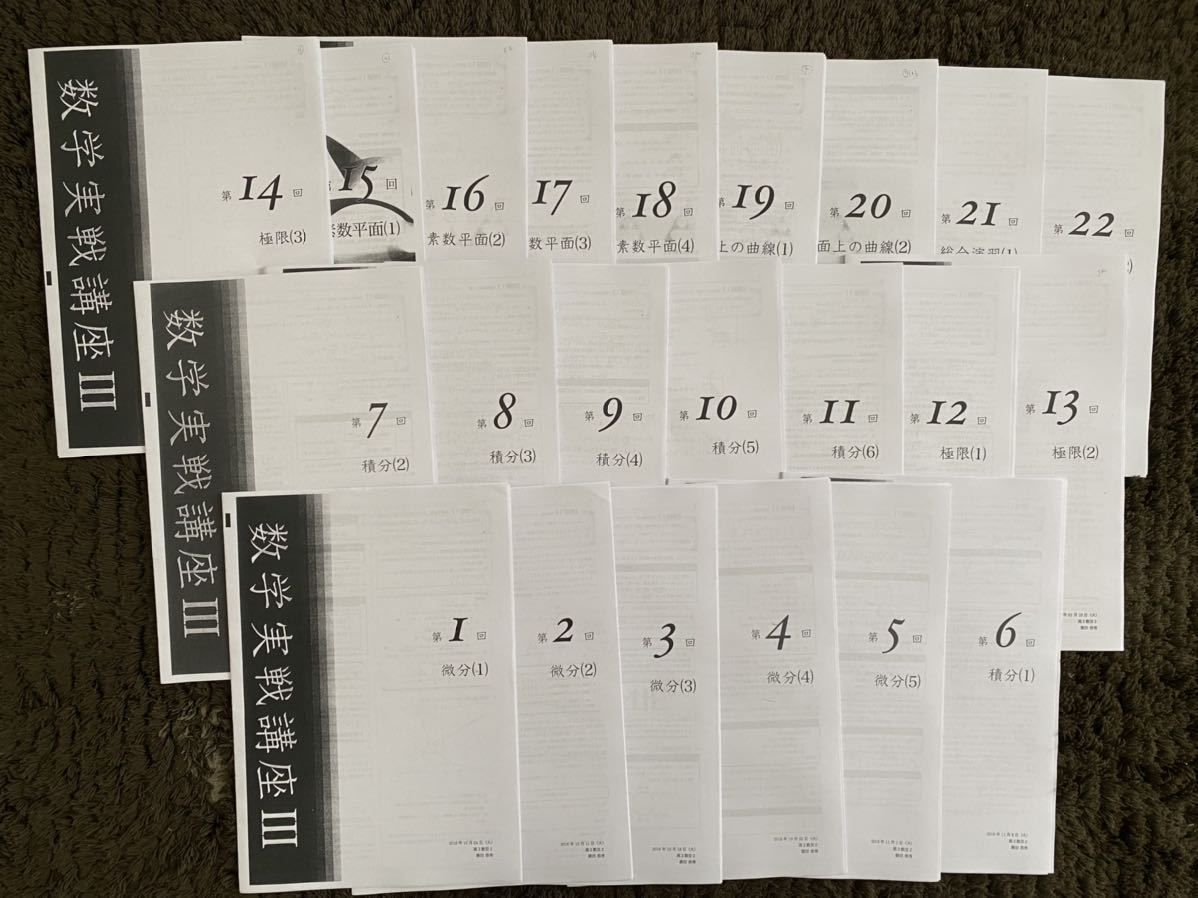 鉄緑会 数学実戦講座III 授業冊子 全22回分 蓑田 恭秀 鉄緑