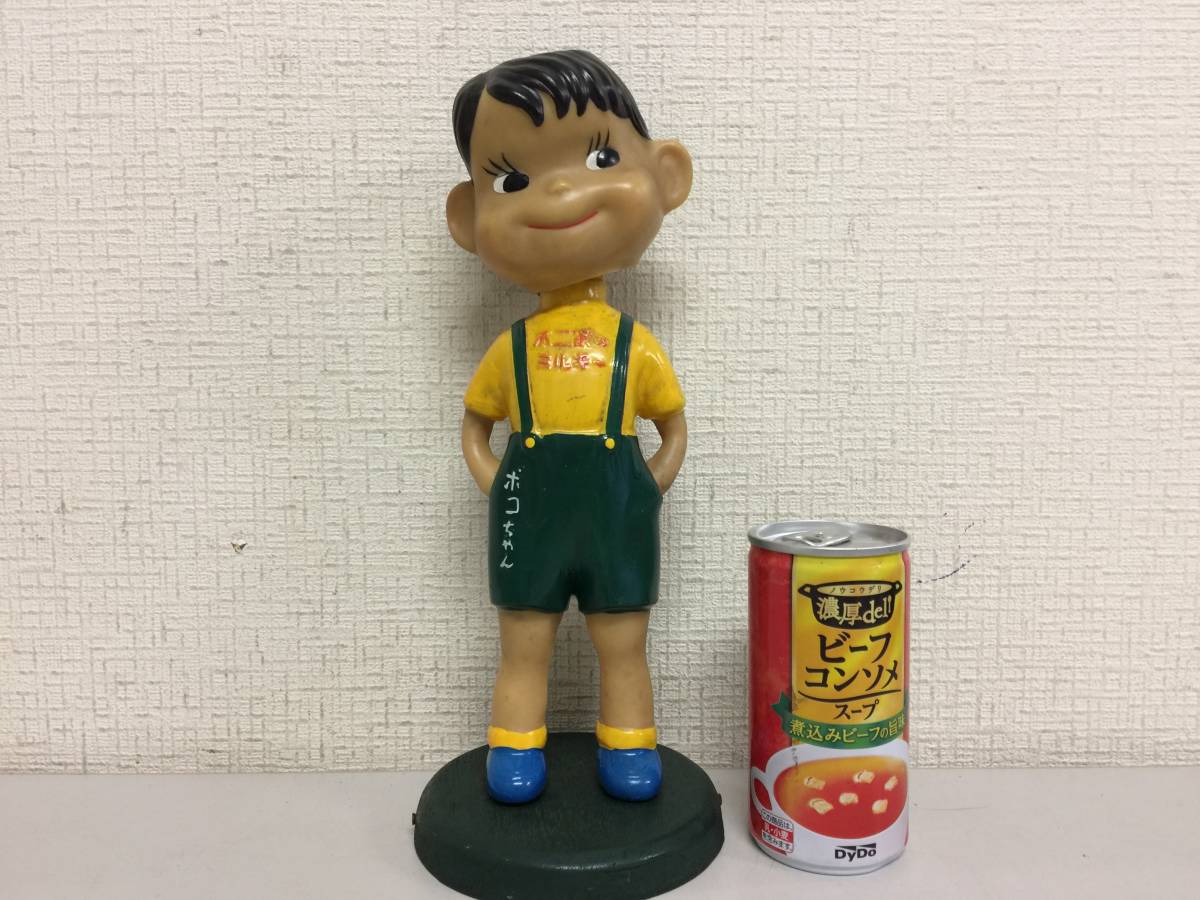 ポコちゃん 首振りソフビ人形 木製台座 パチ？ 約26.5cm 不二家の 