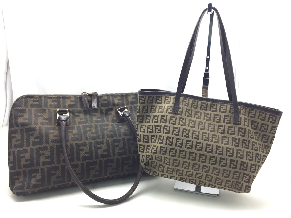 まとめ】FENDI ズッカ柄 レザーxキャンバス トートバッグ 