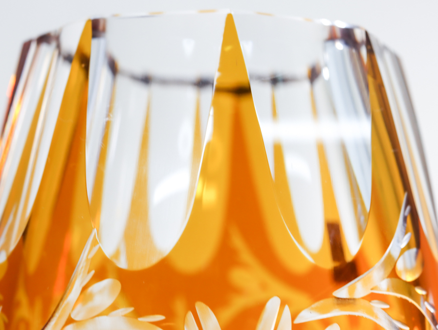 カガミクリスタル オレンジ 切子 花瓶 20cm フラワーベースの入札履歴