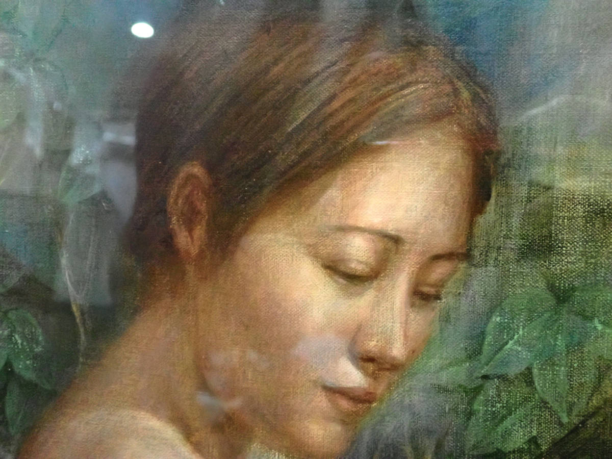 高島孝憲 『街』 油彩6号 油絵 父：高島常雄 女性 人物画/裸婦 逸品 管
