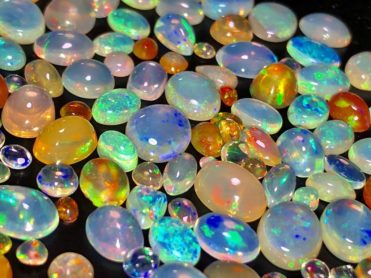 豊富な 大量100ct ！天然オパールルースおまとめ裸石 ウォーターオパール　メキシコオパール　まとめて1円スタートjewelry opal  石宝