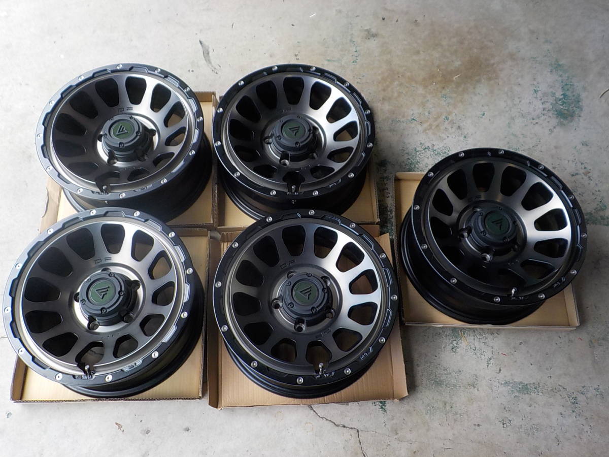 ★ジムニーシエラ用！ DELTAFORCE OVAL マットスモークポリッシュ デルタフォース オーヴァル 6J×16 -5 5本セット 中古品★ 