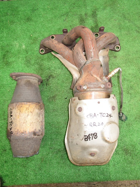 ◆日産 セレナ CBA-TC24 QR20 純正触媒 Catalyzer 2個セット パラジウム 白金 素材用 棚落ち無し【B478】